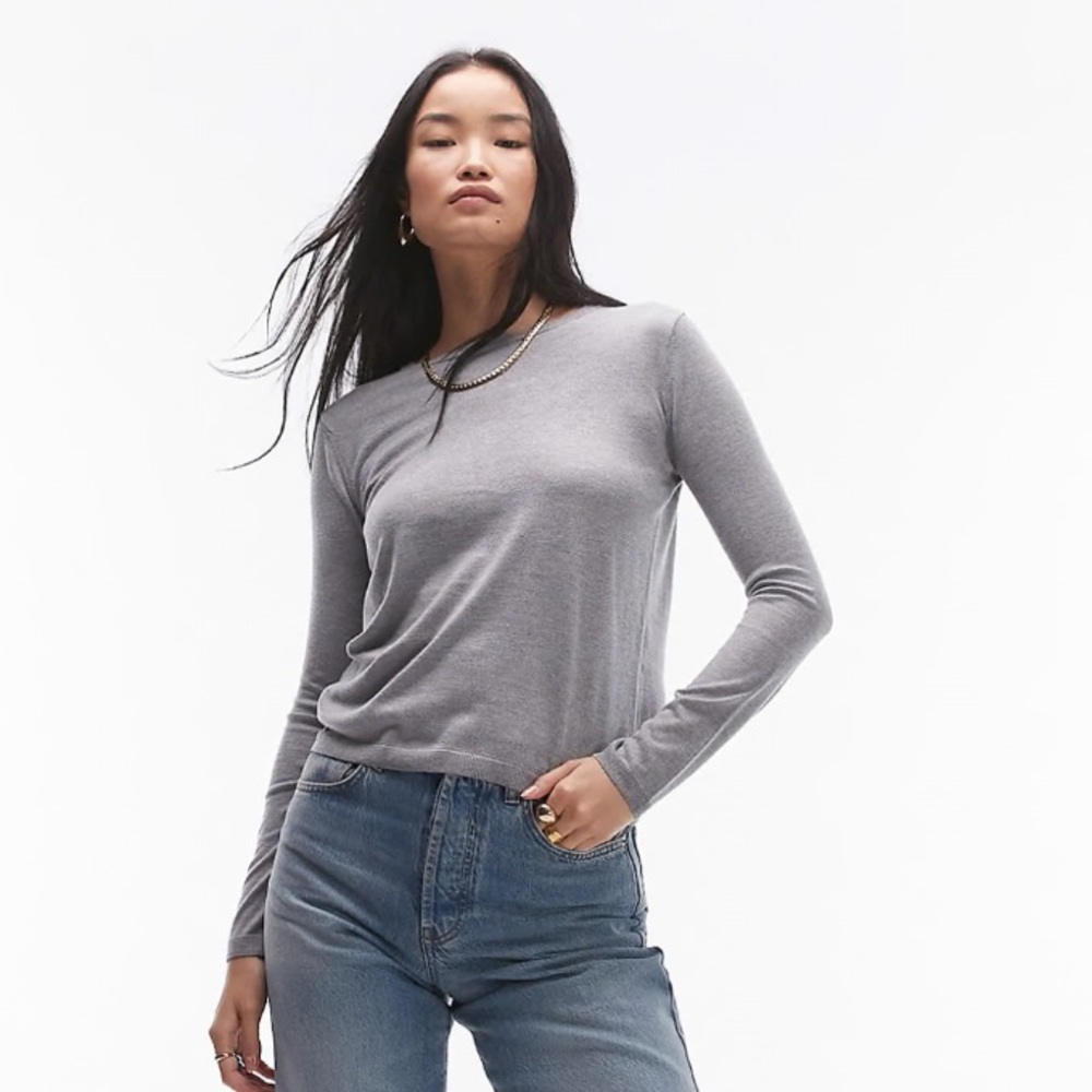 Mango Gray Crew Neck Sweater